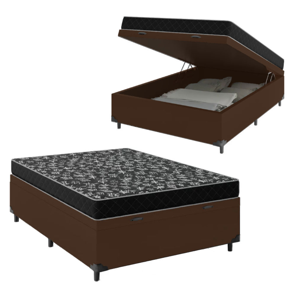 Cama Box Baú Viúva 128 Tecido Sintético M...