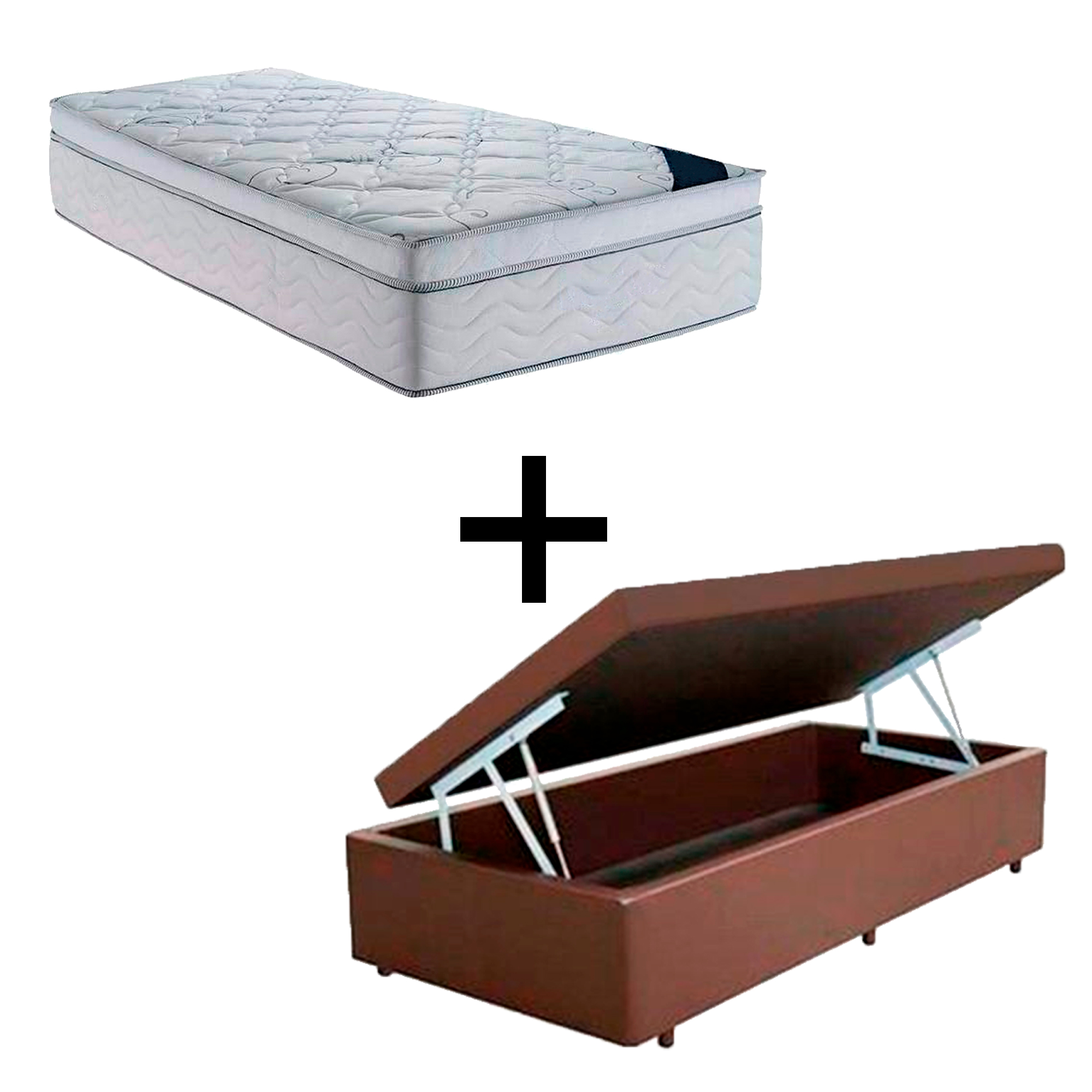 Cama Baú Solteiro 88 Tecido Sintético Mar...