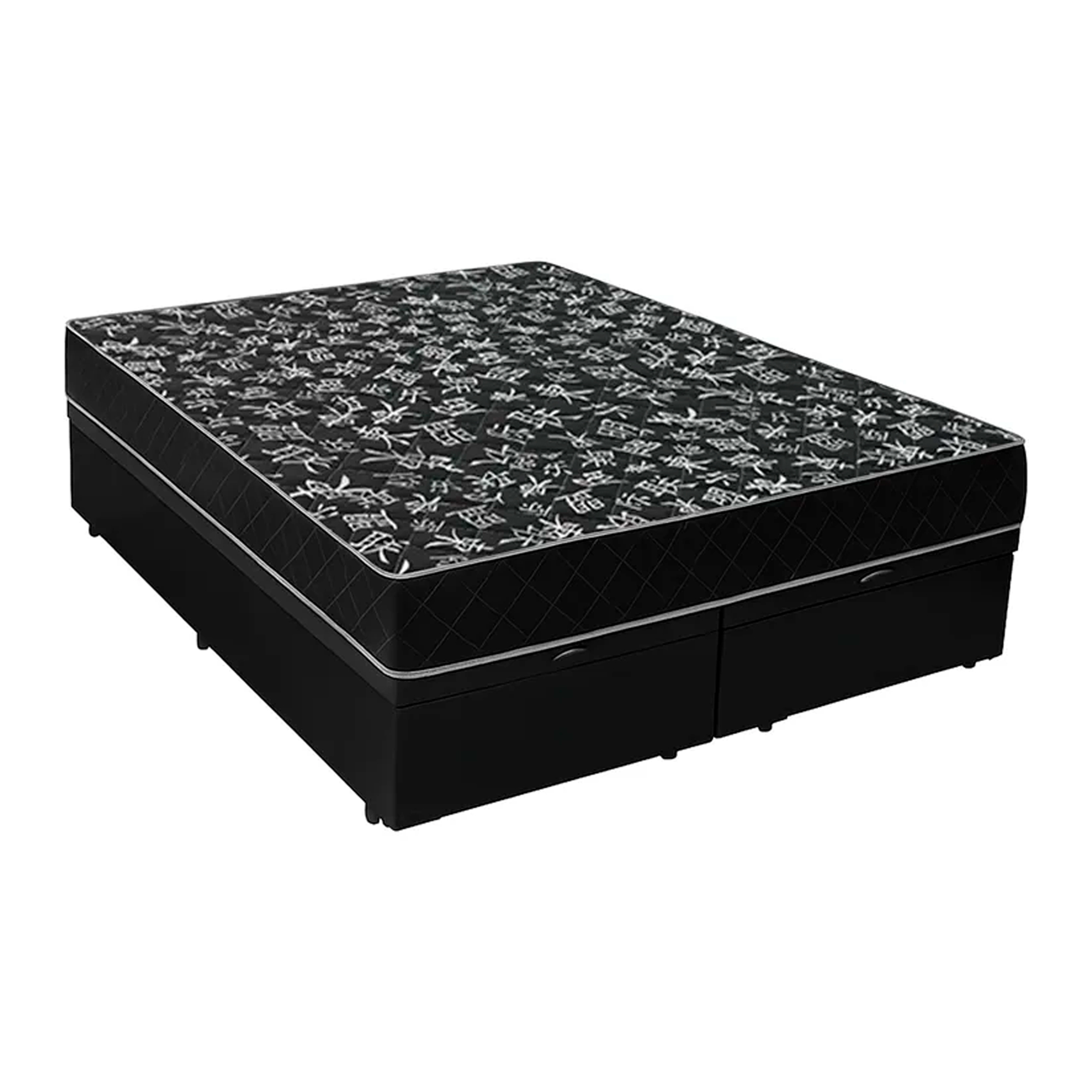 Cama Box Baú King 193 Tecido Sintético Pr...
