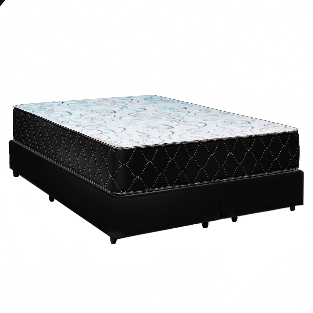 Cama Box King 193 Tecido Sintético Preto ...
