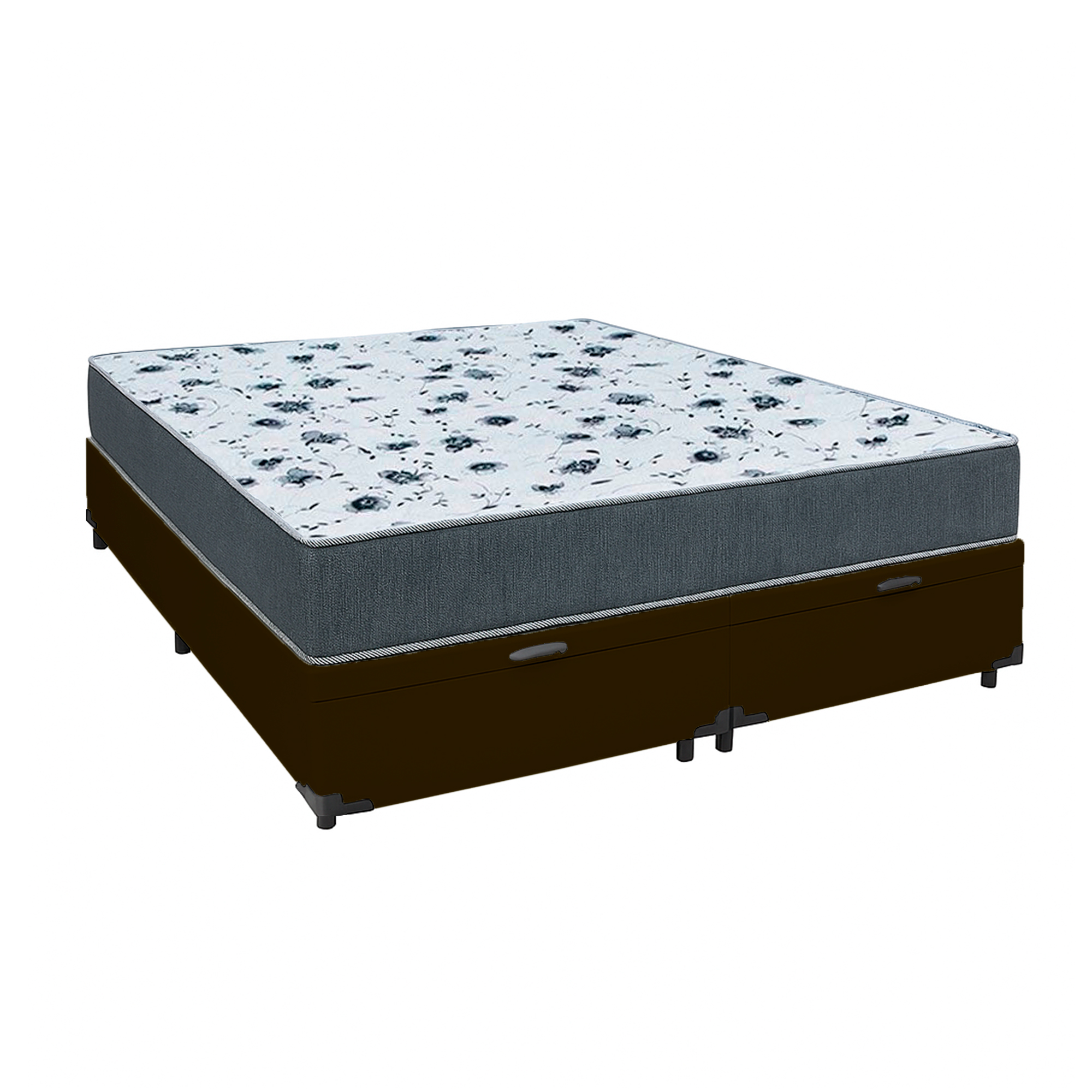 Cama Box Baú King 193 Tecido Sintético Ma...