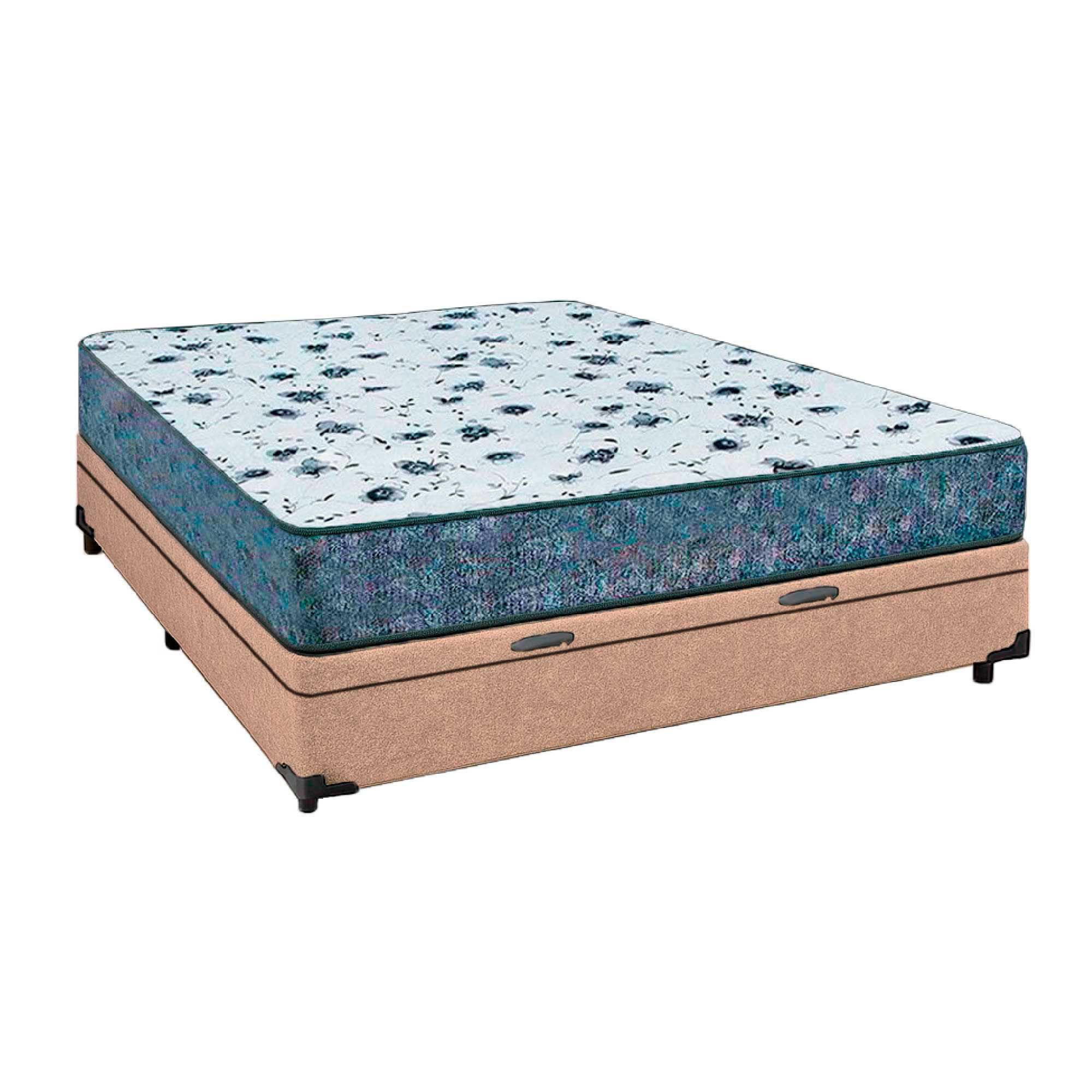 Cama Box Baú Casal 138 Suede Bege Com Col...