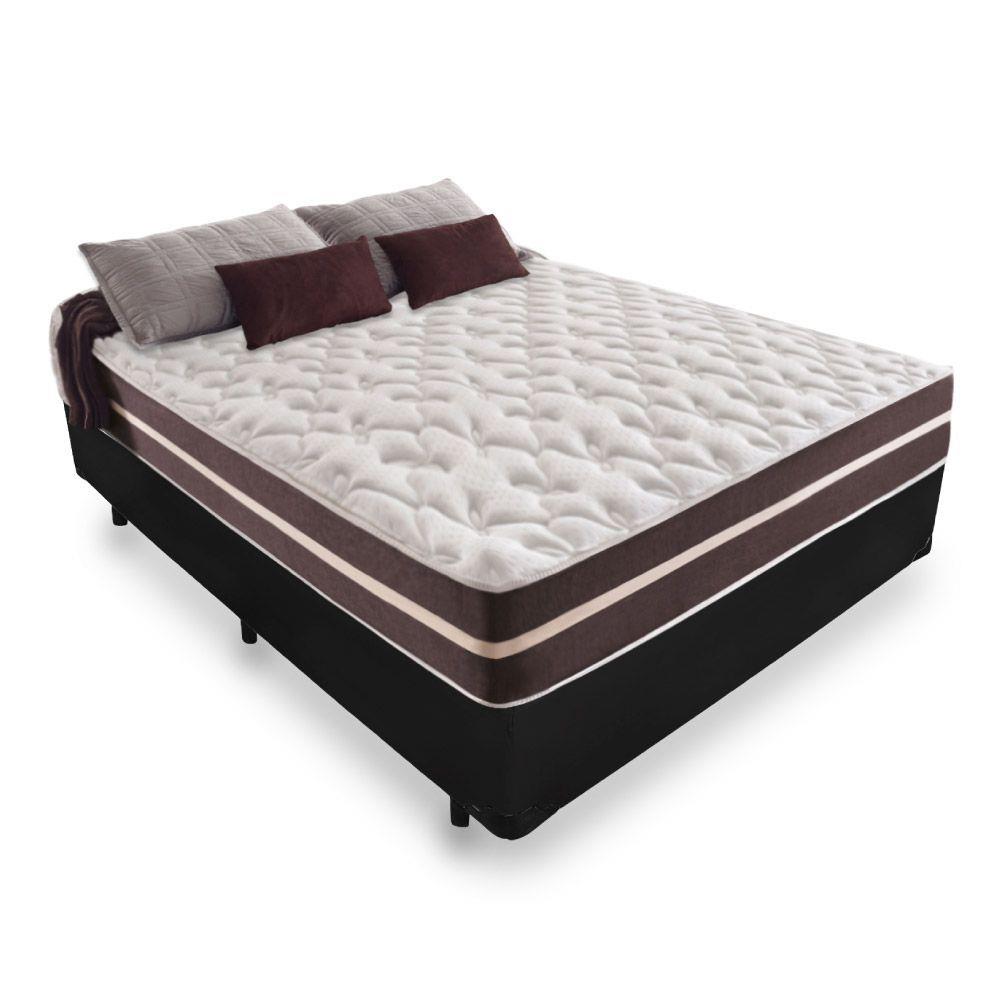 Cama  Box Viúva 128 Tecido Sintético Pret...